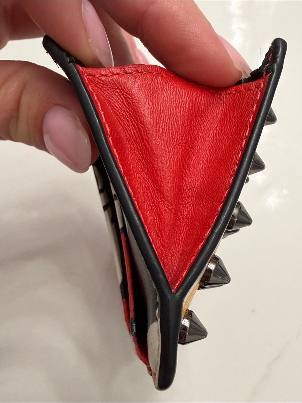 Christian Louboutin Studded Colorful Graffiti Card Holder Wallet - Picture 5 of 14